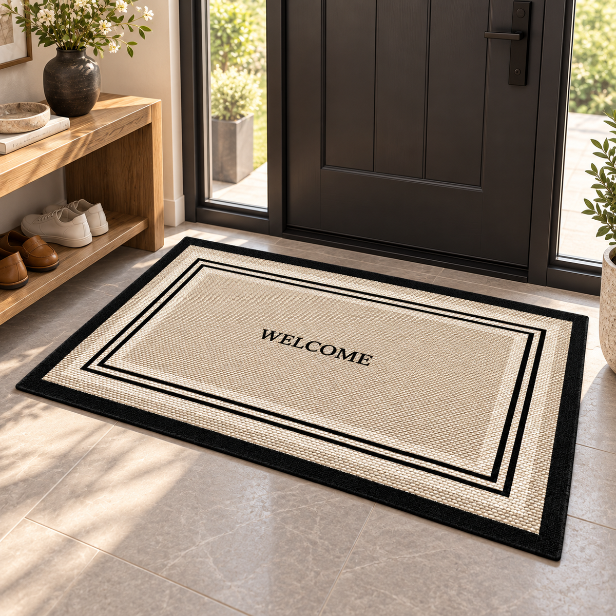 Minimalist Welcome Entryway Mat – Non-Slip Indoor Door Rug