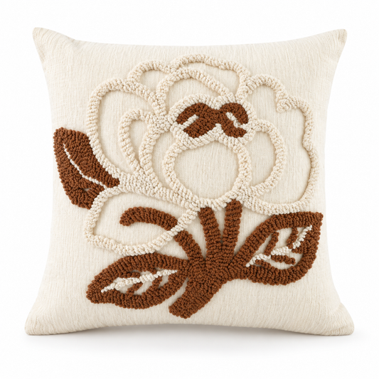 Vintage Tufted Floral Pillow Cover – French-Inspired Cozy Home Decor